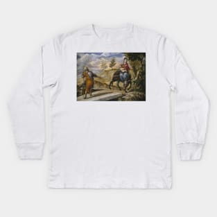 The Flight into Egypt by El Greco Kids Long Sleeve T-Shirt